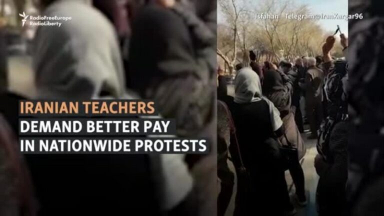 Iranian Teachers Demand Better Pay In ‘Power Of The Pen’ Protest